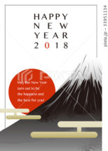 2018年 年賀状テンプレート「富士と初日の出」シリーズ