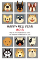 2018年 年賀状テンプレート「人気犬12種」シリーズ